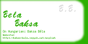 bela baksa business card