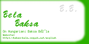 bela baksa business card